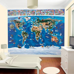 World Map Mural