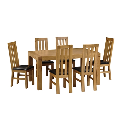 Walton Oak Extending Dining Table Set with 6