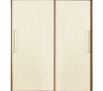 Wardrobe Alpine Sliding 2 Door Wardrobe Compact - Oak/Cream