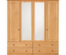 Wardrobe Lille 4 Door Gents Wardrobe With Mirror