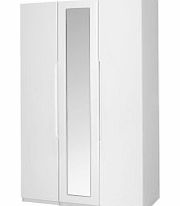 Wardrobe Turin 3 Door Wardrobe With Mirror - White