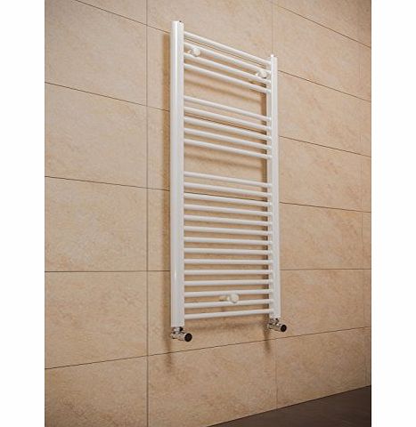 WarmeHaus Straight Heated Towel Rail Radiator 1100 x 500 White - 10 YR GUARANTEE