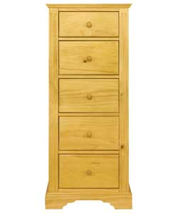 Warwick 5 Drawer Tallboy - Pine