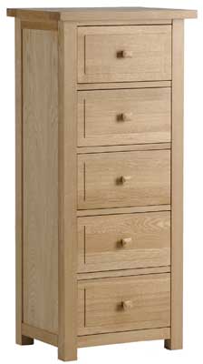 Oak Chest of Drawers 5 Drawer Wellington