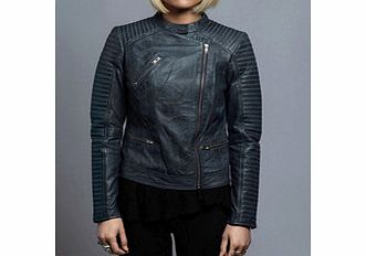 Caroline grey lambs leather jacket
