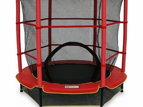 Kids Junior Trampolines With Safety Net Enclosure Surround 55 Inch My First Trampoline Toddler Trampoline (Green)