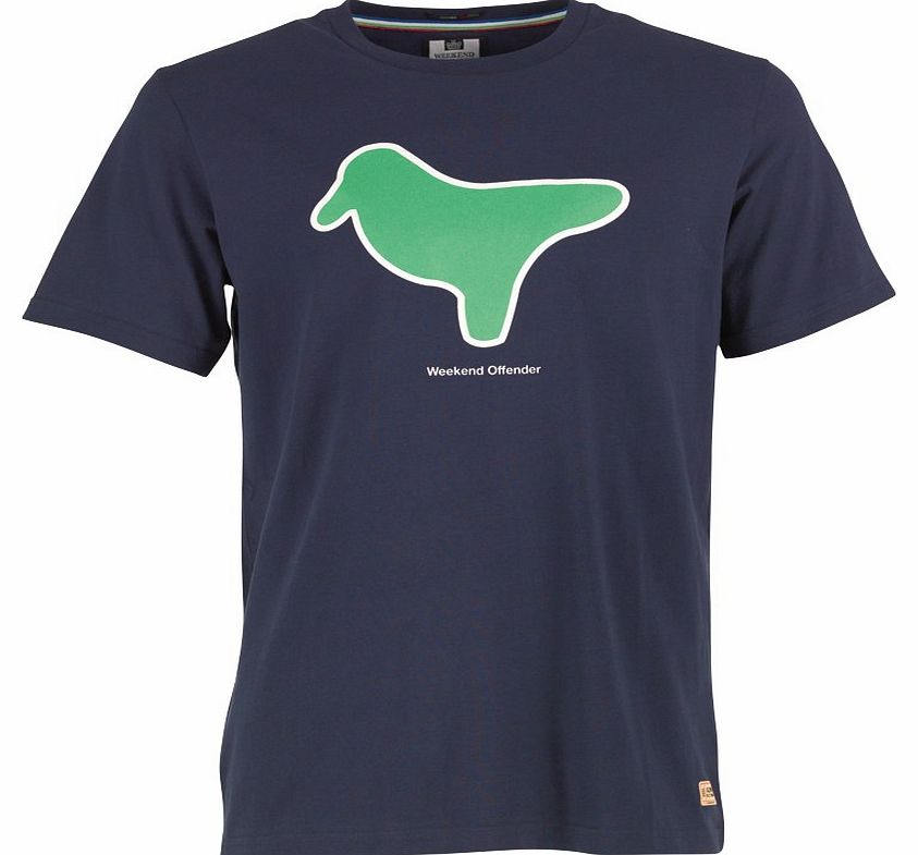 Mens Grus Bird T-Shirt Navy