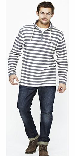 Quarter Zip Striped Macaroni Mens Top