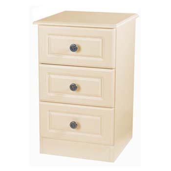 Amelie Cream 3 Drawer Bedside Table