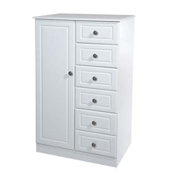 Welcome Furniture Amelie White 1 Door 6 Drawer Childs Wardrobe