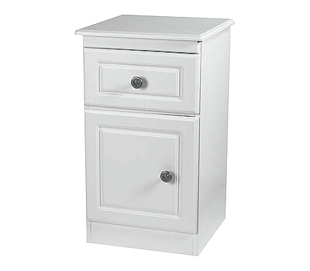 Amelie White 1 Door Bedside Table