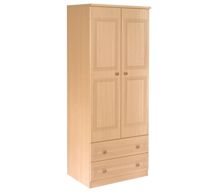 Welcome Furniture Eske 2 Door 2 Drawer Wardrobe in Beech