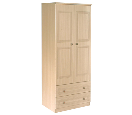 Welcome Furniture Eske 2 Door 2 Drawer Wardrobe in Light Oak