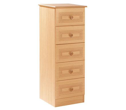 Eske Narrow 5 Drawer Chest in Beech