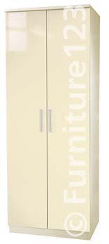 Welcome Furniture Hatherley High Gloss 2 Door Wardrobe in Cream