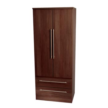 Welcome Furniture Loxley 2 Door 2 Drawer Wardrobe in Walnut