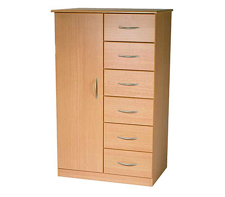 Stratford 1 Door 6 Drawer Childs Wardrobe in Beech