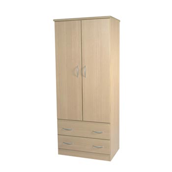 Welcome Furniture Stratford 2 Door 2 Drawer Wardrobe in Light Oak