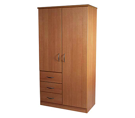 Welcome Furniture Stratford 2 Door Combi Wardrobe in Beech