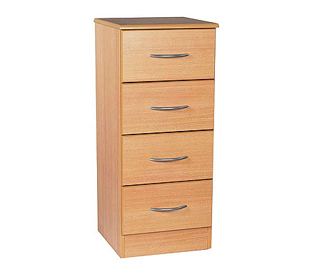 Stratford Narrow 4 Drawer Chest in Beech