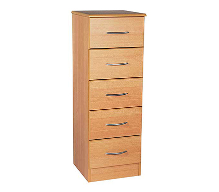 Stratford Narrow 5 Drawer Chest in Beech