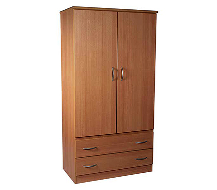 Stratford Wide 2 Door 2 Drawer Wardrobe in Beech