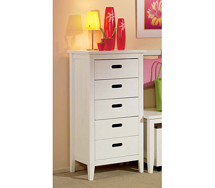 Welle Mobel Cello White 5 Drawer Chest