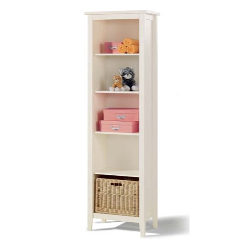 Welle Mobel Cello White Narrow Bookcase with