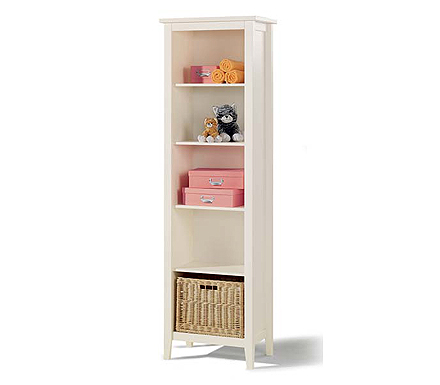 Welle Mobel Cello White Narrow Bookcase