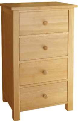 WELLINGTON 4 DRAWER CHEST OILED HARDWOOD ACORN