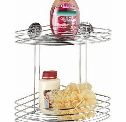 Wenko 18914100 Chrome Bath Corner Rack with 2 Storage Baskets, 26.5 x 33 x 20 cm