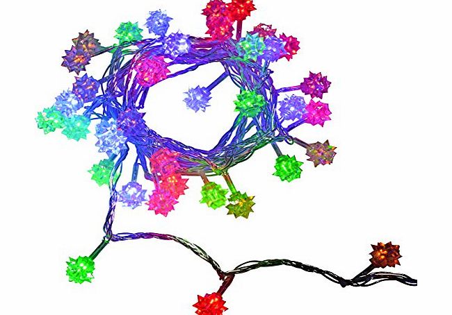 WeRChristmas 40-Piece Multi-Colour LED Diamond Flower Lights String Christmas Tree Decoration