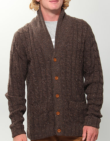 Ewan Cardigan - Dark Brown Melange