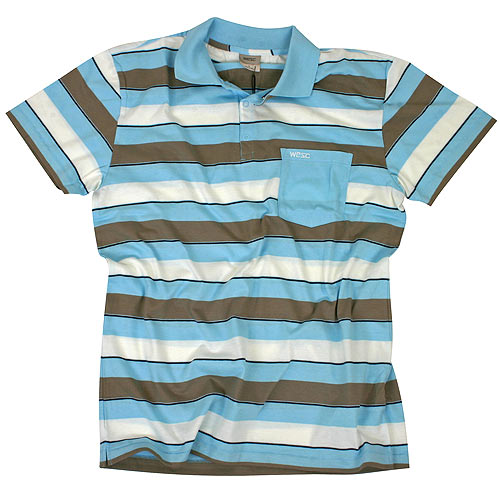 Mens WESC Orry Stripe Polo 617 Ice Blue