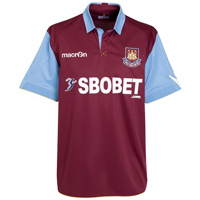 West Ham Macron 2010-11 West Ham United Home Football Shirt