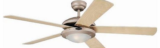 Westinghouse Ceiling Fans Westinghouse Comet 132 cm/ 52-inches Ceiling Fans, Titanium-Light Maple/ White