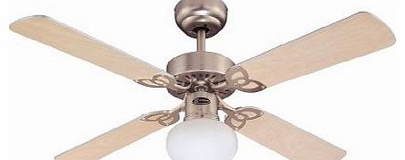 Westinghouse Ceiling Fans Westinghouse Vegas 105 cm/ 42-inches Ceiling Fans, Brushed Alimunum-Light Maple/ Silver