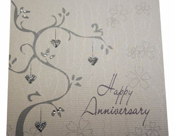 WHITE COTTON CARDS  BD22 Happy Anniversary