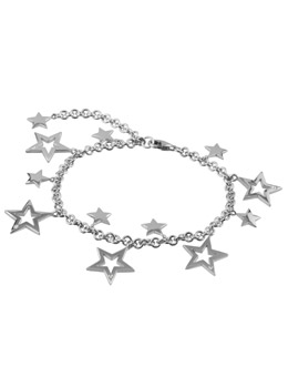 White Fire Silver Diamond Charm Bracelet PBC2308