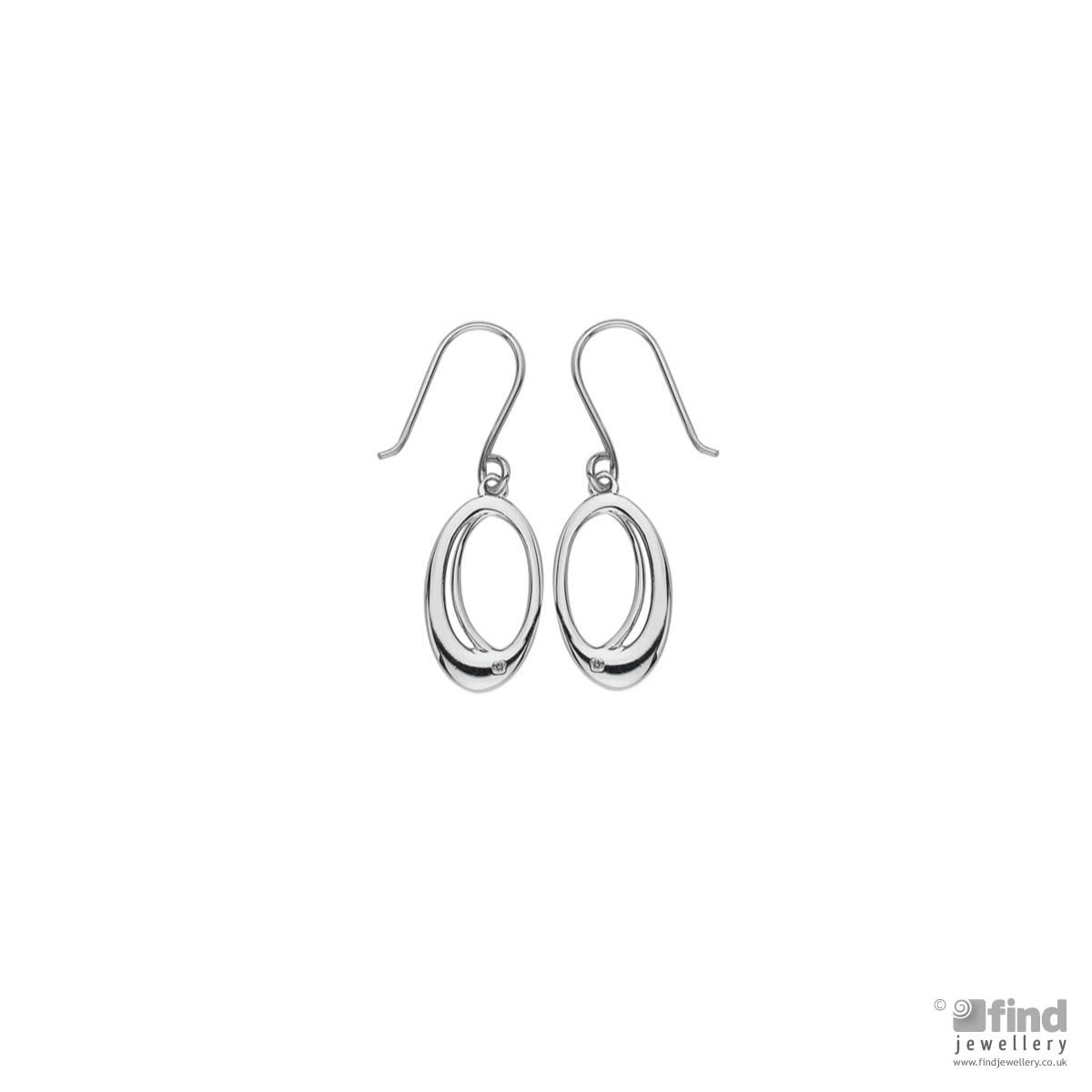 Sterling Silver Diamond Drop Earrings