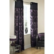 Buckingham Eyelet Curtains Lined Aubergine