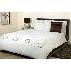 Wilkinson Plus Orbit Duvet Set Embroidered Cream/Chocolate Single