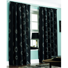 Orbit Lined Curtains Black 46inx72in