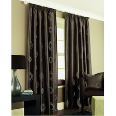 Orbit Lined Curtains Chocolate 46inx72in