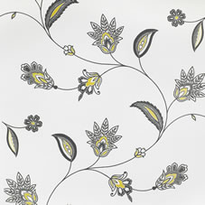 Paisley Wallpaper Yellow 10074