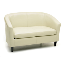 Tiffany Double Tub Chair PU Cream