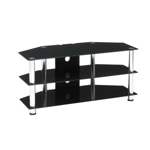 TV Unit Tapered Glass Black