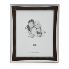 Wilko Photo Frame Bonded Leather Silver 7inx5in