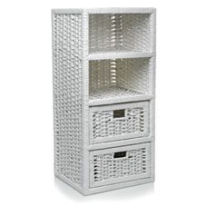 Wilko Storage Unit Willow White 2 Drawer 2 Shelf