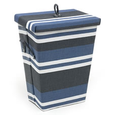 Wilko Stripe Storage Bin Rectangular Blue Large